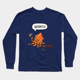 Squidditch Squid playing Quidditch Long Sleeve T-Shirt